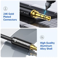 SYNCWIRE AUX kábel 2m – 3,5 mm jack audio kábel pre slúchadlá, iPhone, iPad, Echo Dot, autorádiá a domáce stereosystémy, smartfóny, MP3 prehrávače, nylonový 3