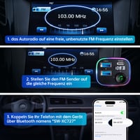 SYNCWIRE Bluetooth 5.4 FM transmitter do auta, nabíjačka 48W (PD 36W a 12W), duálny USB port, HiFi basový zvuk, rýchlonabíjanie, handsfree, LED displej, adaptér do zapaľovača 7