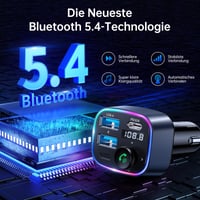 SYNCWIRE Bluetooth 5.4 FM transmitter do auta, nabíjačka 48W (PD 36W a 12W), duálny USB port, HiFi basový zvuk, rýchlonabíjanie, handsfree, LED displej, adaptér do zapaľovača 2