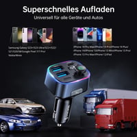 SYNCWIRE Bluetooth 5.4 FM transmitter do auta, nabíjačka 48W (PD 36W a 12W), duálny USB port, HiFi basový zvuk, rýchlonabíjanie, handsfree, LED displej, adaptér do zapaľovača 8