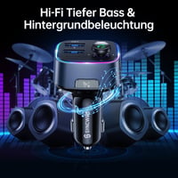 SYNCWIRE Bluetooth 5.4 FM transmitter do auta, nabíjačka 48W (PD 36W a 12W), duálny USB port, HiFi basový zvuk, rýchlonabíjanie, handsfree, LED displej, adaptér do zapaľovača 5