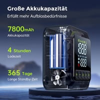SYNCWIRE Hordozható Kompresszor 10.35 Bar - 3x Gyorsabb Elektromos Autó Gumiabroncs Pumpa, Nagy LCD Kijelzővel, Többféle Üzemmóddal és Szele 7