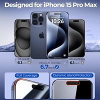 SYNCWIRE iPhone 15 Pro Max üvegfólia 2db 9H keménység teljes képernyő védelem 2