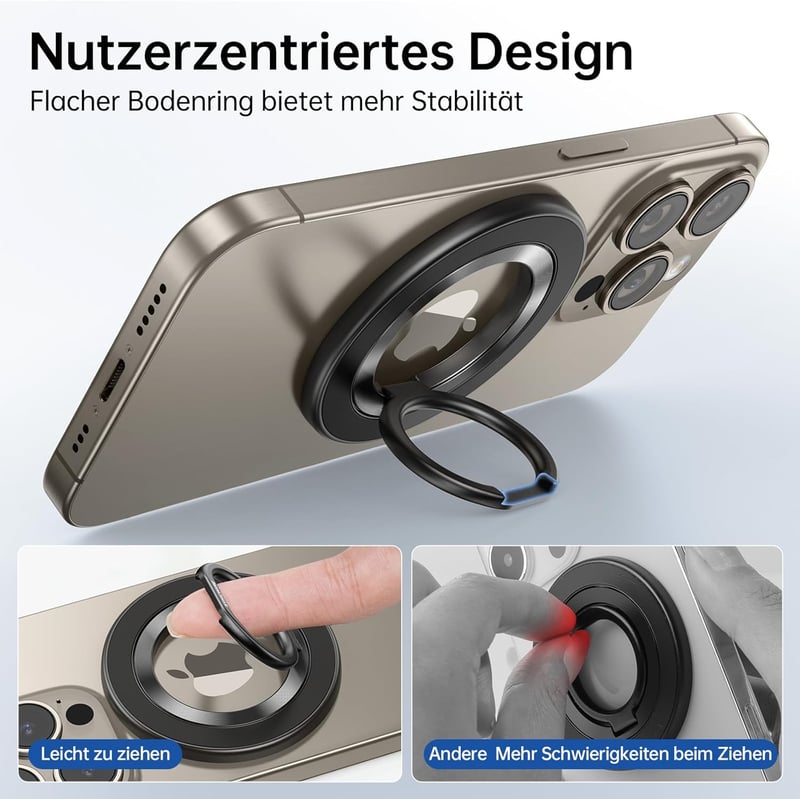 SYNCWIRE MagSafe mágneses telefontartó gyűrű 360° forgatható okostelefonhoz - black