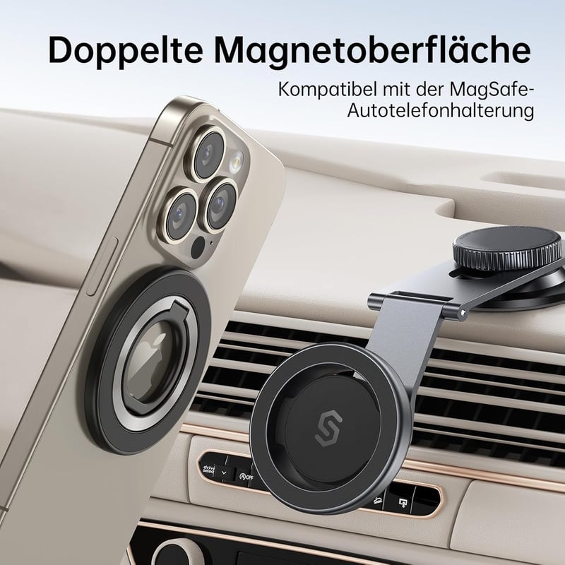 SYNCWIRE MagSafe mágneses telefontartó gyűrű 360° forgatható okostelefonhoz - black
