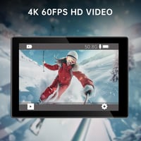 syndesmos Action Cam 4K 60FPS - 40M Vízálló Akciókamera 30MP Felbontással, 2 LCD Kijelzővel, Érintőképernyővel, 64GB Kártyával és Távirányít 4