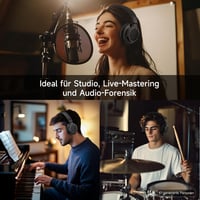 Profesionálne štúdiové slúchadlá syndesmos, circumaurálne (over-ear), 50 mm meniče, 6,35 mm a 3,5 mm jack, pre DJ-ov a monitoring, podcasty, PC, elektronické bicie, gitara 6