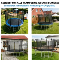 Prelată de protecție solară pentru trambulină Synoratory, diametru 305 cm, pentru 8 stâlpi, husă de protecție solară pentru trambulină rezistentă la UV și apă, negru 6