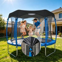 Prelată de protecție solară pentru trambulină Synoratory, diametru 305 cm, pentru 8 stâlpi, husă de protecție solară pentru trambulină rezistentă la UV și apă, negru 5