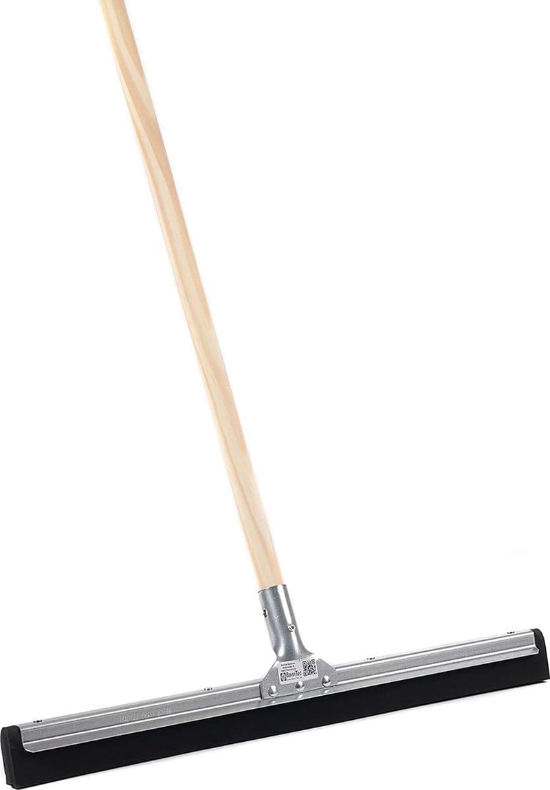 Racletă de pardoseală din cauciuc Synx Tools 60 cm cu mâner de 150 cm - Mop de podea - Negru - Mâner din lemn și oțel