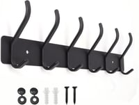 SYPEN fali ruhaakasztó sín fekete, fürdőszoba és hálószoba akasztó - 6 Haken_1 Stück, Black 1
