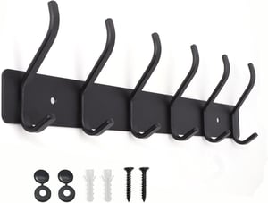 SYPEN Coat Hook Rail fém falra szerelhető ruhaakasztó sín - fekete