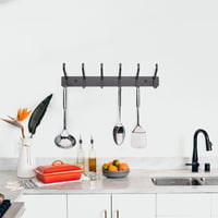 SYPEN fali ruhaakasztó sín fekete, fürdőszoba és hálószoba akasztó - 6 Haken_1 Stück, Black 4