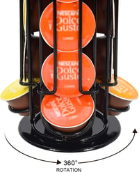 SYSYLY Dolce Gusto Kapszulatartó - 32 Kapszulás Fém Állvány, 360° Forgatható, Csúszásmentes Talp, Fekete 3