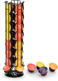 SYSYLY Dolce Gusto Kapszulatartó - 32 Kapszulás Fém Állvány, 360° Forgatható, Csúszásmentes Talp, Fekete 1