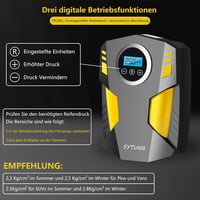 SYTUNG 12V Hordozható Autós Kompresszor - Digitális Kijelzős Gumiabroncs Pumpa LED Világítással, 3 Fúvókával Autókhoz, Kerékpárokhoz, Felfúj 2