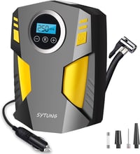 SYTUNG 12V Hordozható Autós Kompresszor - Digitális Kijelzős Gumiabroncs Pumpa LED Világítással, 3 Fúvókával Autókhoz, Kerékpárokhoz, Felfúj 1
