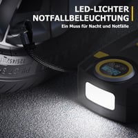 SYTUNG Hordozható Autós Kompresszor 12V - Digitális LED Világítással, 3 Fúvóka Adapterrel Autógumikhoz és Felfújható Termékekhez 5