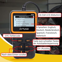 SYTUNG V322 OBD2 Autódiagnosztikai Eszköz - Univerzális Hibakódolvasó Minden OBD II Protokollal Rendelkező Járműhöz - Frissített Verzió 5