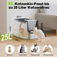 Nerezová toaleta pre mačky SZEE XL so 180° výklopným krytom, uzavreté WC pre mačky s filtrom s aktívnym uhlím, čierna, 59x38x38 cm 3