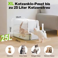 SZEE XL rozsdamentes macskavécé fedéllel, 180° nyitható, nagy zárt wc 58x37x37cm 2