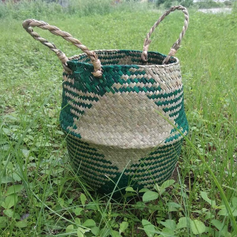 SZETOSY Természetes Tengeri Fű Kosár Fogantyúval - Kézműves Tárolókosár Otthoni Rendszerezéshez