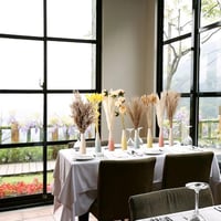 SZGULAIKE Pampas Fű Dekoráció 40cm Natúr Szárított Virág Boho Asztali Dísz 5