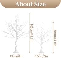 Sziqiqi 105 cm Fehér Dekorációs Fa - Esküvői, Húsvéti, Karácsonyi Műfa Beltéri és Kültéri Használatra, Állítható Ágakkal, Gyanta Alapanyagbó 5