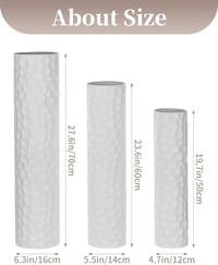 Sziqiqi XXL Padló Váza Fehér 70/60/50 cm - 3 Darabos Dekoratív Váza Szett 6