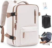 Rucsac de călătorie unisex SZLX pentru bagaj de mână, compartiment laptop, pentru zboruri EasyJet Ryanair, bagaj de cabină 45x36x20 cm sau 40x20x25 cm, port de încărcare, compartiment pentru pantofi 1