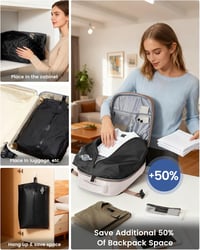 Rucsac de călătorie unisex SZLX pentru bagaj de mână, compartiment laptop, pentru zboruri EasyJet Ryanair, bagaj de cabină 45x36x20 cm sau 40x20x25 cm, port de încărcare, compartiment pentru pantofi 7