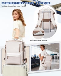 Rucsac de călătorie unisex SZLX pentru bagaj de mână, compartiment laptop, pentru zboruri EasyJet Ryanair, bagaj de cabină 45x36x20 cm sau 40x20x25 cm, port de încărcare, compartiment pentru pantofi 9