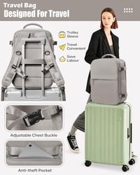 Rucsac de călătorie cu vacuum SZLX cu pompă, 40x30x20 cm - gri-maro 7