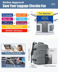 SZLX Ryanair Fedélzeti Hátizsák, Vízálló Laptop Backpack Utazáshoz 3