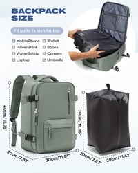 Rucsac de cabină SZLX pentru Ryanair, Wizz Air și EasyJet, 40x30x20 cm, pentru laptop de 14 inchi, cu port USB, dimensiune cabină 45x36x20 5