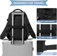 SZLX Utazási Hátizsák Laptop Rekesszel és USB Töltőporttal, Easyjet Ryanair Fedélzeti Méret - 2-Suitable for 14 inch laptops, A1-black (Light) 7