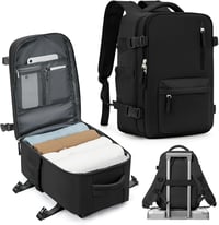 SZLX Utazási Hátizsák Laptop Rekesszel és USB Töltőporttal, Easyjet Ryanair Fedélzeti Méret - 2-Suitable for 14 inch laptops, A1-black (Light) 1