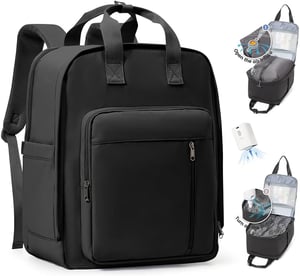 Rucsac de bagaj de mână cu vacuum SZLX, compatibil Ryanair și Wizz Air 40x30x20 cm, pentru laptop de 14 inchi, impermeabil, cu compartiment pentru încălțăminte și pompă inclusă