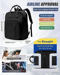 Rucsac de bagaj de mână cu vacuum SZLX, compatibil Ryanair și Wizz Air 40x30x20 cm, pentru laptop de 14 inchi, impermeabil, cu compartiment pentru încălțăminte și pompă inclusă 2