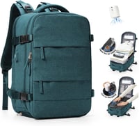 Rucsac de voiaj unisex cu vacuum SZLX, compatibil Wizz Air 40x30x20 cm, Ryanair 40x20x25 cm, EasyJet 45x36x20 cm, cu compartiment pentru laptop de 14 inchi și compartiment pentru încălțăminte 1