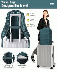Rucsac de voiaj unisex cu vacuum SZLX, compatibil Wizz Air 40x30x20 cm, Ryanair 40x20x25 cm, EasyJet 45x36x20 cm, cu compartiment pentru laptop de 14 inchi și compartiment pentru încălțăminte 8