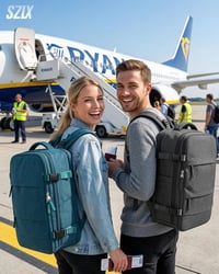Rucsac de voiaj unisex cu vacuum SZLX, compatibil Wizz Air 40x30x20 cm, Ryanair 40x20x25 cm, EasyJet 45x36x20 cm, cu compartiment pentru laptop de 14 inchi și compartiment pentru încălțăminte 2