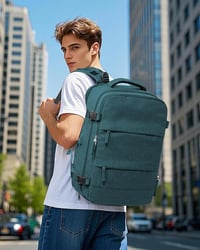 Rucsac de voiaj unisex cu vacuum SZLX, compatibil Wizz Air 40x30x20 cm, Ryanair 40x20x25 cm, EasyJet 45x36x20 cm, cu compartiment pentru laptop de 14 inchi și compartiment pentru încălțăminte 10