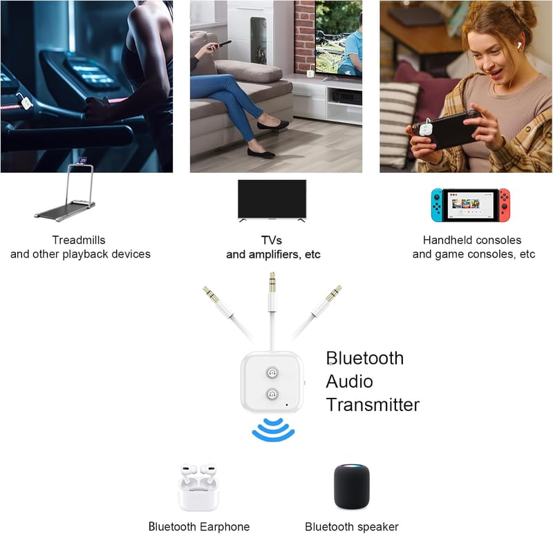 SZMDLX Bluetooth adapter 2-in-1 AptX alacsony késleltetés 2 fejhallgatóhoz