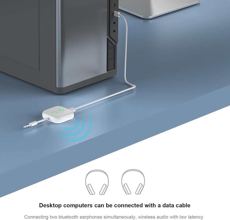 SZMDLX Bluetooth adapter 2-in-1 AptX alacsony késleltetés 2 fejhallgatóhoz
