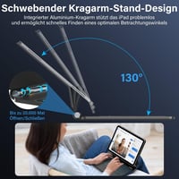 Husă magnetică SZO pentru iPad cu tastatură și touchpad, Bluetooth, iluminare LED în 7 culori, suport pliabil, iPad 10.9 și 11 2025, negru 4