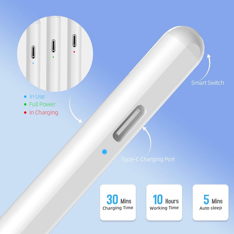 SZO Stylus Pen iPad-hez, Érintésérzékeny Ceruza Tablethez, Tilt & Palm Rejection