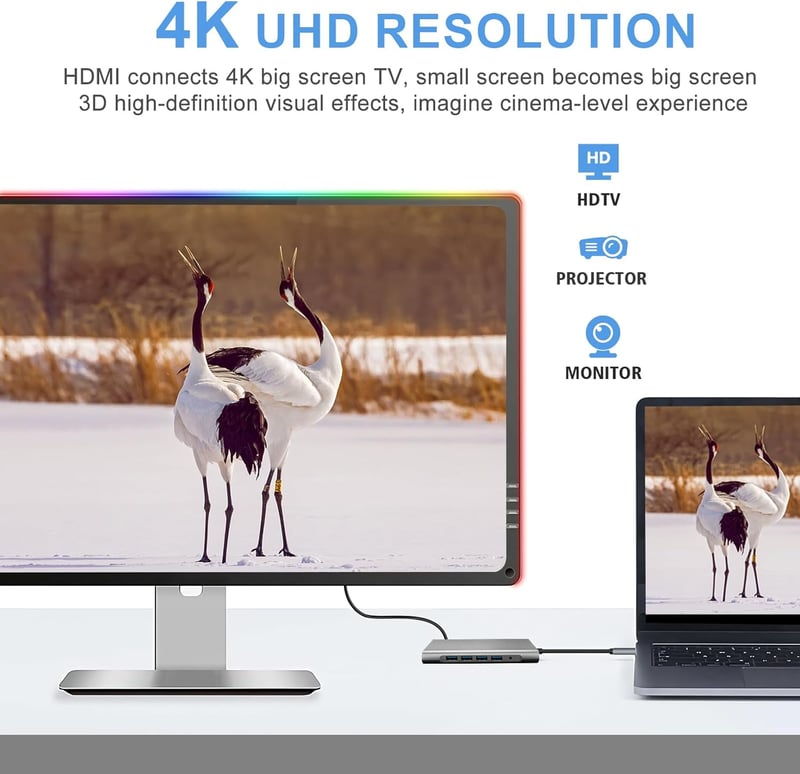 SZPACMATE 12 az 1-ben USB-C dokkoló állomás 4K HDMI VGA Ethernet SD kártyaolvasó