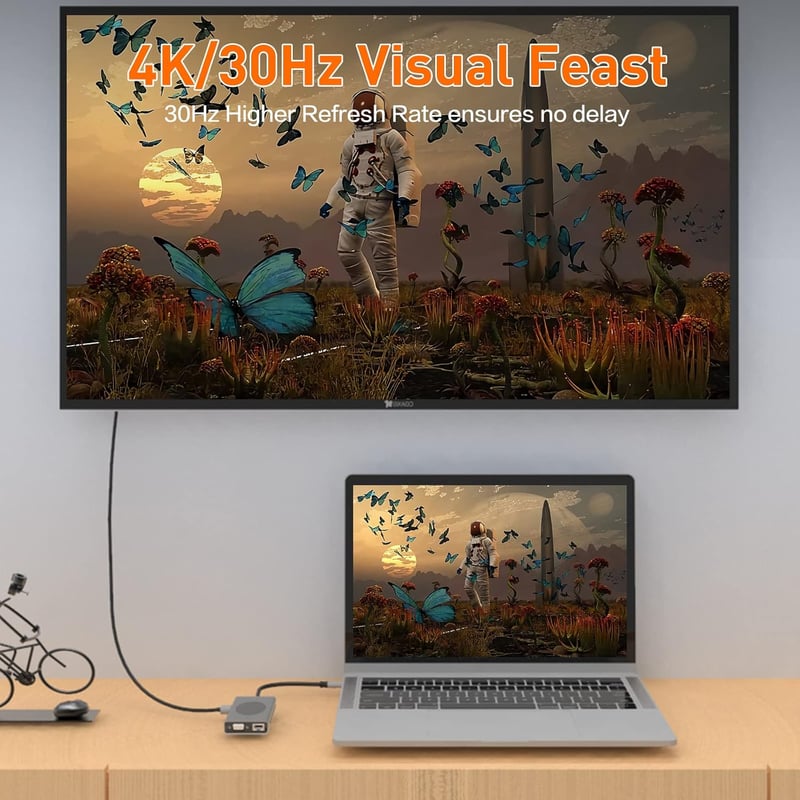 SZPACMATE 13-in-1 USB-C Hub Dokkoló Állomás Vezeték Nélküli Töltéssel, 4K HDMI, VGA, USB 3.0, Ethernet, 100W PD MacBook Pro Kompatibilis