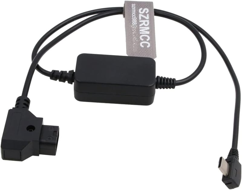 SZRMCC USB-C – D-Tap tápkábel V-Mount / Gold-Mount akkumulátorhoz (derékszögű USB-C)